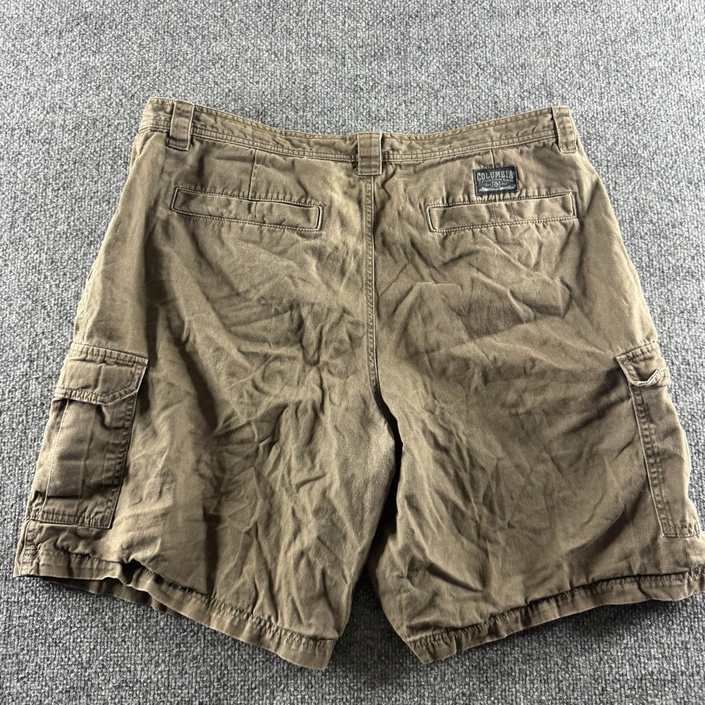 Columbia Cargo Shorts Mens 38 Brown Canvas Omni-Shade 10 Inseam Pockets Outdoor - Picture 6 of 11